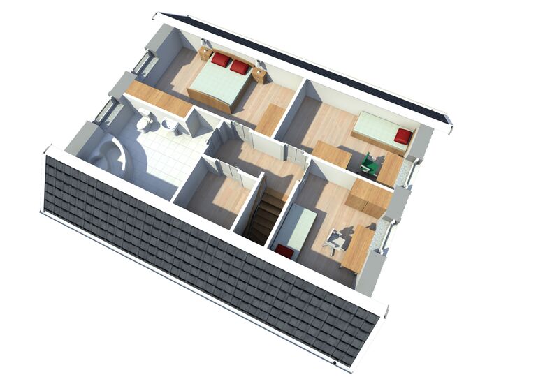 Malmö 130 Innenansicht Obergeschoß 3D