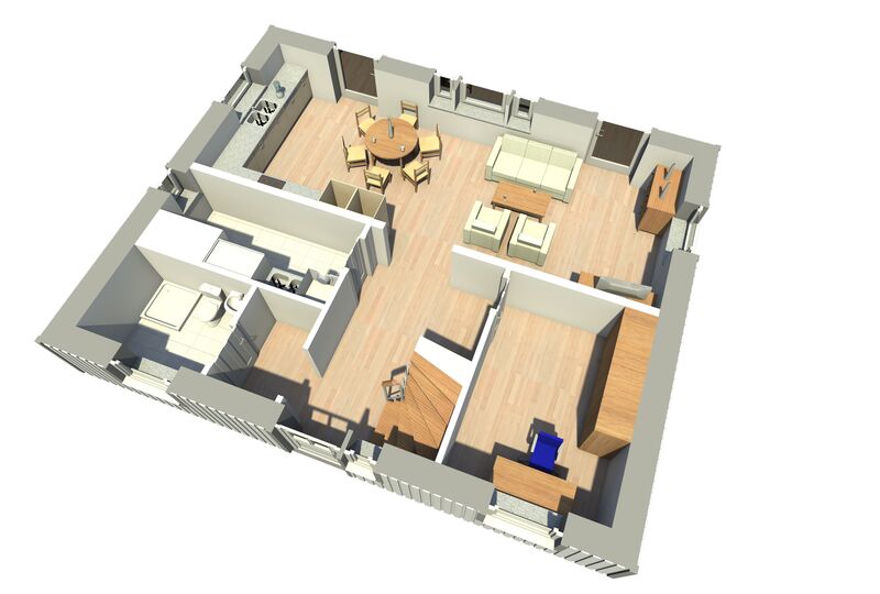 Malmö 130 Erdgeschoss Grundriss 3D