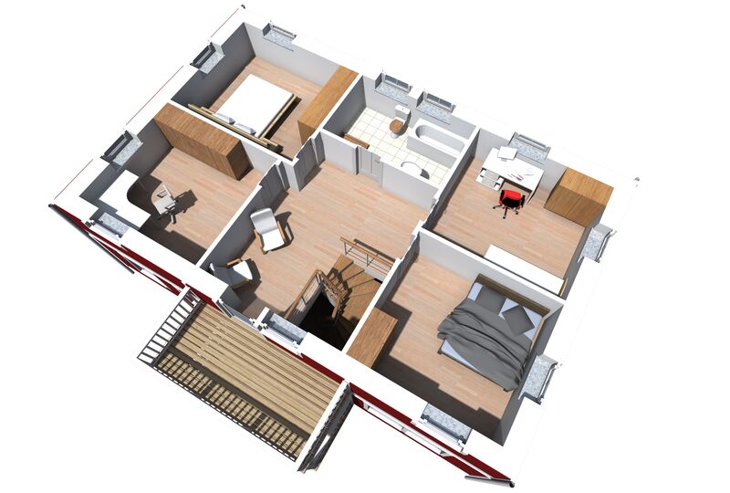 Schwedenhaus Nordkap 150 Obergeschoss Ausstattung