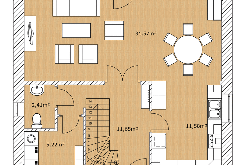 Berg Schwedenhaus Nordkap 110 Erdgeschoss Grundriss