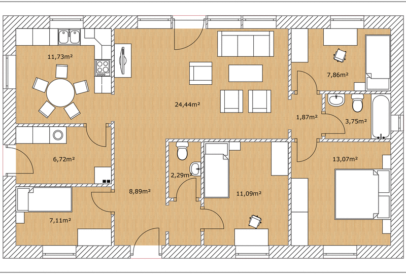 Grundriss Älmhult 100 Schwedenhaus