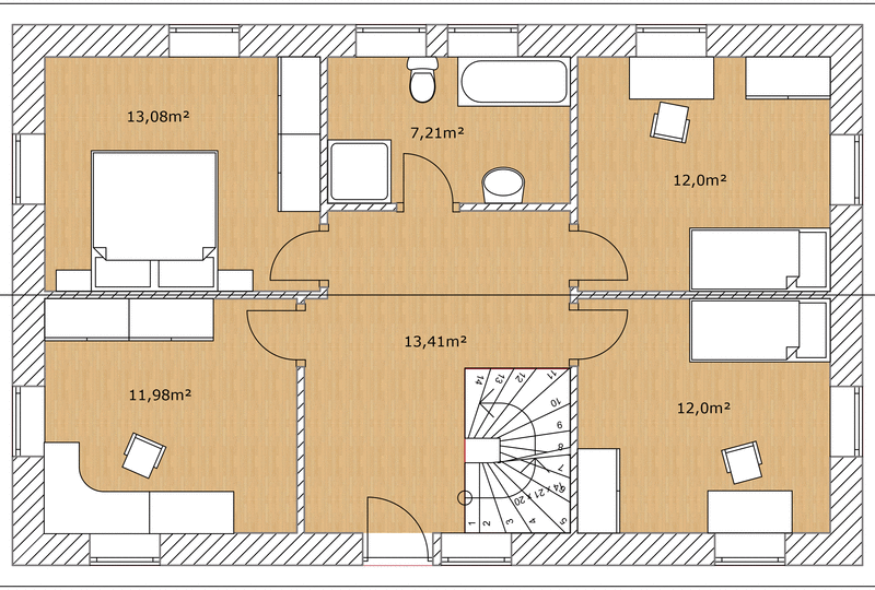 Schwedenhaus Nordkap 150 Obergeschoss Grundriss