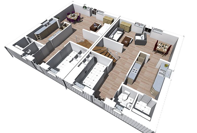 Schwedenhaus Doppelhaus Erdgeschoss Ausstattung